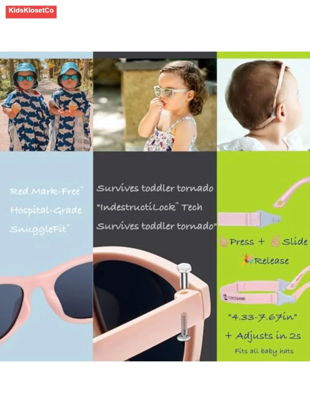 Polarized Kids Sunglasses UV400 Protection Flexible TPE Frame